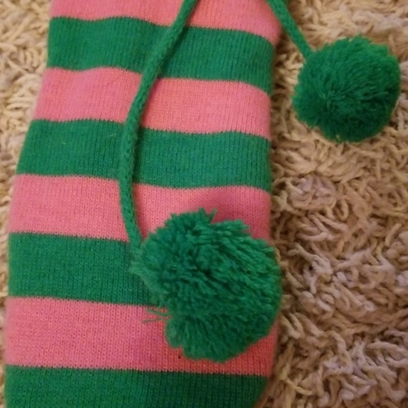 Blu Chic SZ5/6 Green & Pink Slipper Knee Socks - Picture 2 of 4
